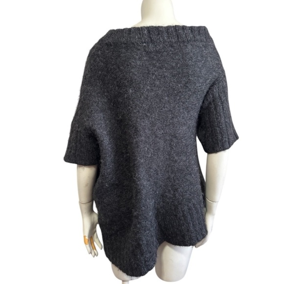 JARBO alpaca merino sweater deconstructed asymmetrical gray off shoulder medium - Picture 8 of 17